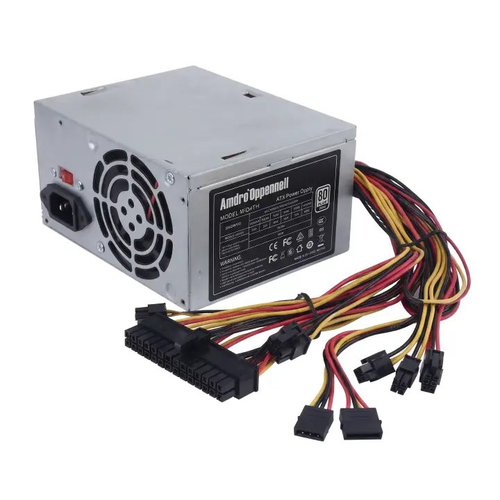 Fonte de alimentação de computador (PSU) com cabos de energia