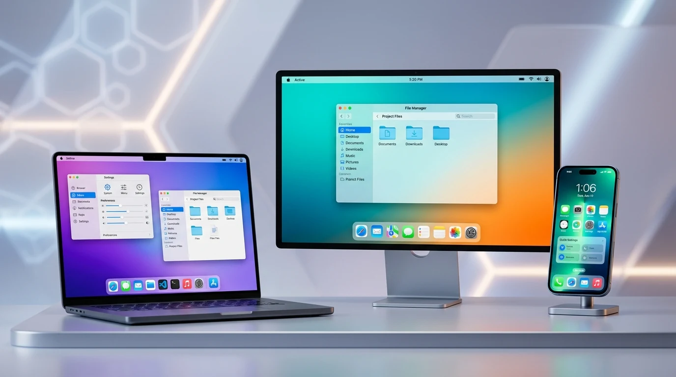 Ambientes visuais de sistemas operacionais em computadores e smartphones